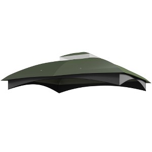 Aghana Digitals Green 2-Tier Gazebo Canopy Replacement, 10'x12' PU-Coated Polyester with 8 Drainage - 1 of 4