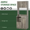Kitchen Pantry Storage Cabinet with Microwave Stand, Buffet with Hutch, Door Cupboards, Drawer and Adjustable Shelves - 4 of 4