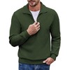 COOFANDY Men's Quarter Zip Up Pullover Mock Neck Long Sleeve Sweater Casual Corduroy Polo Sweatshirt - 2 of 4