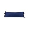 Blue with Navy Fringe 14X36 Hand Woven Filled Pillow - Foreside Home & Garden - 3 of 4