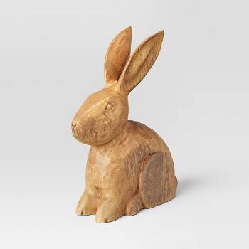 Large Sitting Wooden Decorative Bunny Tan - Threshold™