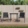 vidaXL Patio Dining Set Table and Chair with Cushions Poly Rattan and Steel - Black 31.5" Table Length 2 Items - 2 of 4