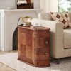 LITTLE TREE 2 Drawer Narrow Solid Wood End Table Walnut - 2 of 4