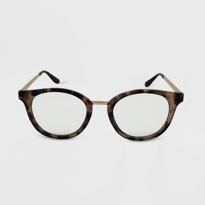 Women's Round Tortoise Print Blue Light Filtering Glasses - Wild Fable™ Brown