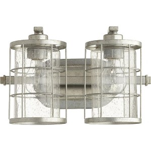 Quorum Lighting Ellis 2 - Light Vanity in  Tumbled Steel - 1 of 1