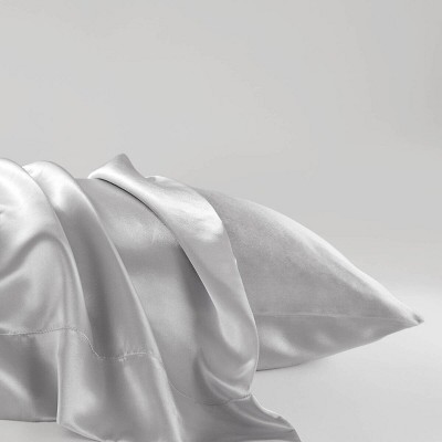 Light Gray Satin Standard Pillowcase Set