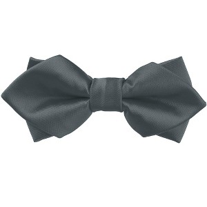 Elerevyo Men's Pre-tied Pointed Satin Solid Formal Wedding Bow Ties - 1 of 4