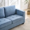 3 Seat Sofa Couch, 89'' Chenille Fabric Upholstered Sofa with Wide Armrest and Removable Headrest, Comfy Couches with Side Storage Pockets - 4 of 4