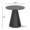 Dwen Small Round End Table,24 Round End Table with Pedestal Base,Black Circle Side Table-Maison Boucle - 3 of 4