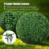 Resenkos Set of 2 20-Inch Artificial Boxwood Topiary Spheres, UV Resistant for Patio, Green - 3 of 4