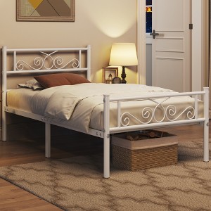 Yaheetech Metal-Framed Platform Bed with Headboard and Footboard - 1 of 4
