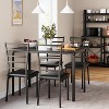 5-Piece Kitchen Dining Room Table Chair Set for Small Space, Indoor Modern Dinette Set for 4, Square Dinner Table Set for Dinette, Breakfast - 3 of 4