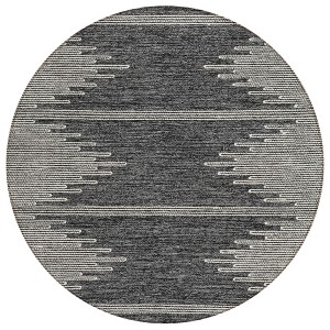 Charcoal And Ivory Abstract Washable Indoor Outdoor Area Rug - 1 of 4