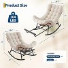 Rocking Chair with Extendable Footrest & Detachable Cushion, Large Royal Rattan Nursery Rocking Chair for Porch Lawn Bedroom Living Room - 2 of 4