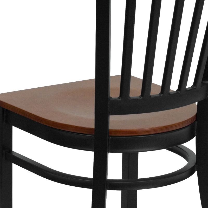 Flash Furniture Black Vertical Back Metal Restaurant Chair, 6 of 13