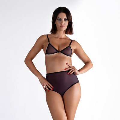 LECHERY Women's Lustrous Sheer Micro Triangle Bra