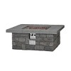 Sedona Square Fire Pit with NG Conversion Gray - Real Flame: Fiber-Cast, 65,000 BTU, Push Button Ignition - image 4 of 4