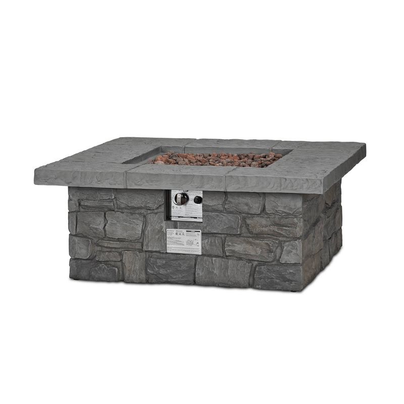 Sedona Square Fire Pit with NG Conversion Gray - Real Flame, 5 of 10