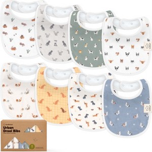KeaBabies 8pk Organic Baby Bibs for Boy, Baby Drool Bib for Toddler Boys, Girls, Newborn Baby Teething Bibs - 1 of 4
