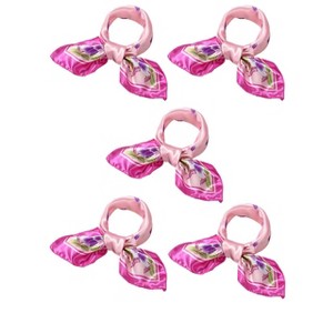 Allegra K Women's Soft Square Neck Scarves Multi Pattern Neckerchief Fuchsia Pink 19.6"x19.6" - 1 of 4