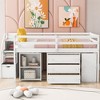 NicBex Full Size Bunk Bed with Movable Desk Pine Bed Frame with Drawers, Shelves, Storage Stairs and Guardrail, No Box Spring Required - 2 of 4
