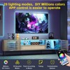 DOMETOUR 71 Inch TV Stand with LED Lights & Power Outlet, Mid-Century Modern Gaming Media Console with 2 Cabinets - 2 of 4