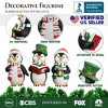 Caroling Penguin Trio Set of Christmas Figurines, 6" Winter Holiday Statue Set of Three| OrnamentallyYou - 2 of 4