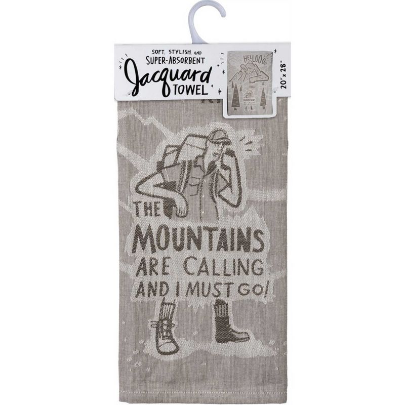 Decorative Towel Jacquard Mountains Are Calling 100% Cotton Kitchen Hike Hills 103862 28.0 Inch Jacquard Mountains Are Calling 100% Cotton Kitchen, 2 of 4