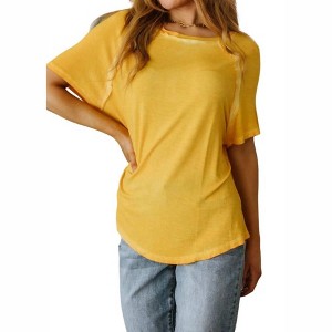 Women's Mineral Wash T Shirt - ZENANA - 1 of 4