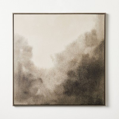 Threshold 30x30 Abstract Line Framed Canvas Wall Art - Designed With Studio, Polystyrene Frame
