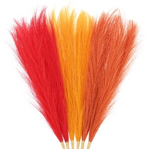 Unique Bargains Dried Plants Artificial Durable Small Fluffy Pampas Grass 7 Branches for Home, Office 17.7 Inch - 1 of 4