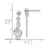 Black Bow Jewelry Satin and Polished Treble Clef Dangle Post Earrings in 14k White Gold - 4 of 4