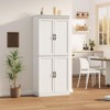 Pantry, 70" High Kitchen Pantry Cabinet with Doors and Adjustable Shelves, Freestanding Wood Cabinet for Bathroom, Dining Room, Living Room - 3 of 4