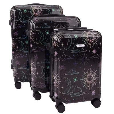 Mirage Luggage Leila 3-Piece ABS Hardshell Lightweight Set with 360° Dual Spinning Wheels and Combo Lock - Cosmos