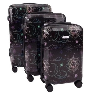 Mirage Luggage Leila 3-Piece ABS Hardshell Lightweight Set with 360° Dual Spinning Wheels and Combo Lock - Cosmos - 1 of 4