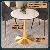 LeisureMod Bristol 27" Round Dining Table – Sintered Stone Top Accent Café Table & Sturdy Steel Gold Pedestal Base for Kitchen and Small Spaces - 4 of 4