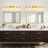 POWLIG 42.12" Gold Bathroom Vanity Light - Modern 6-Light Dimmable Fixture with Clear Glass Shades for Powder Room, Makeup Vanity - 4 of 4
