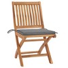 vidaXL Patio Chairs 2 pcs with Gray Cushions Solid Teak Wood - 2 of 4