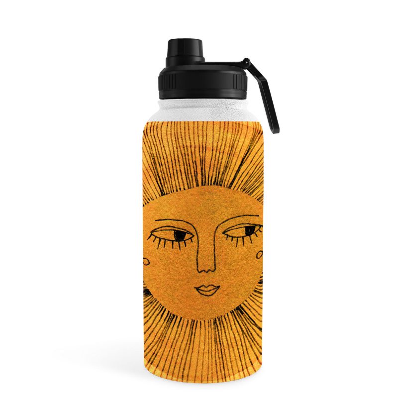 Sewzinski Sun Drawing Gold and Blue Water Bottle - Society6, 1 of 5
