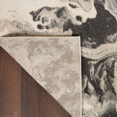 Cosmopolitan Chic Abstract Grey Synthetic 5' x 7' Area Rug