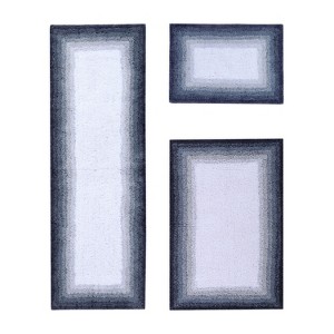 Torrent Collection 3 Piece 100% Soft Cotton Tufted Weave Bath Rug Set, Ombre Pattern, Super Soft & Absorbent, Machine Washable Bathroom Mats - 1 of 4
