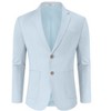 Men's Casual Blazer Linen Sport Coat Two Button Lightweight Jackets Business Daily Suit Cream - 2 of 4