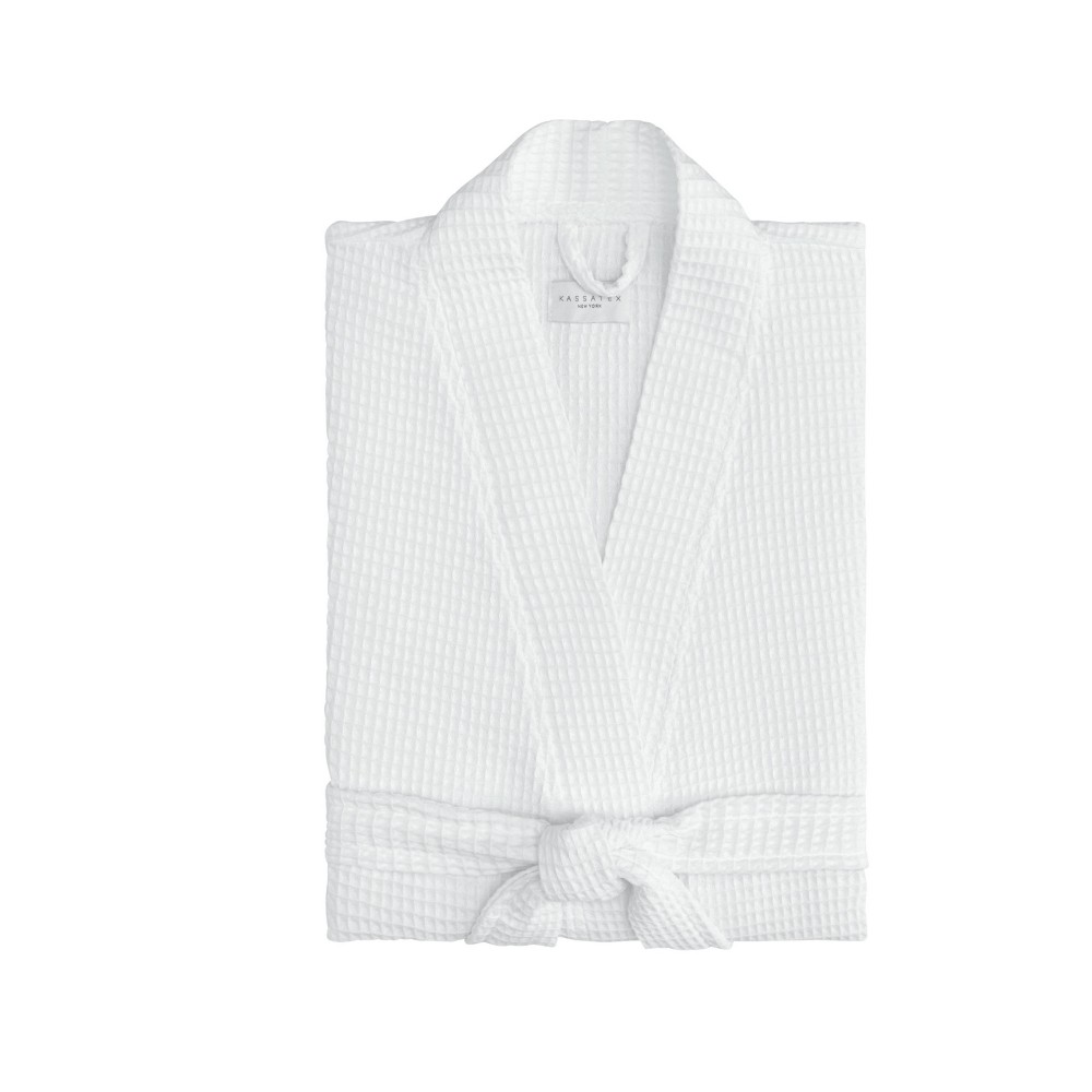 Cassadecor L/XL Relaxed Honeycomb Bath Robe White