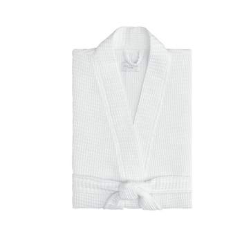 L/XL Relaxed Honeycomb Bath Robe White - Cassadecor