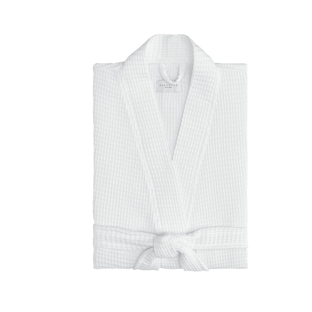 L/XL Relaxed Honeycomb Bath Robe White - Cassadecor -  78304676