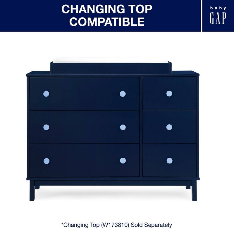 BabyGap by Delta Children Legacy 6 Drawer Dresser with Interlocking Drawers - Navy/Light Blue, 5 of 11