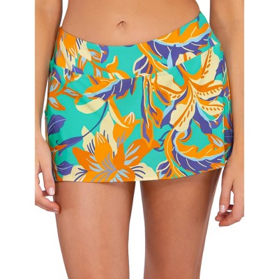 Sunsets Women's Water Lily Sporty Skirted Bikini Bottom - 40B-WATLI