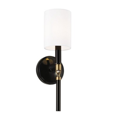 Capital Lighting Beckham 1 - Light Wall Light in  Glossy Black/Aged Brass