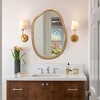 Whisen Irregular Asymmetrical Wall Mirror with Wavy Wood Frame, Modern Decorative Bathroom Mirror, Easy to Hang - Antique Natural - 4 of 4