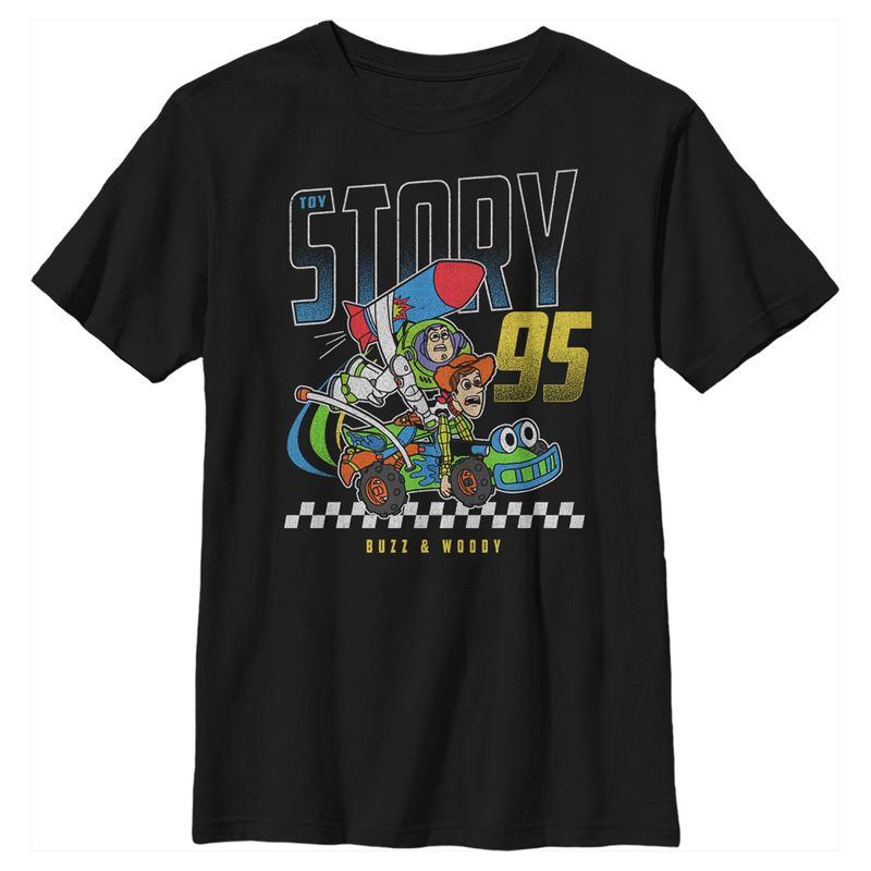 Boy's Toy Story Buzz & Woody Rocket Car T-Shirt, 1 of 6